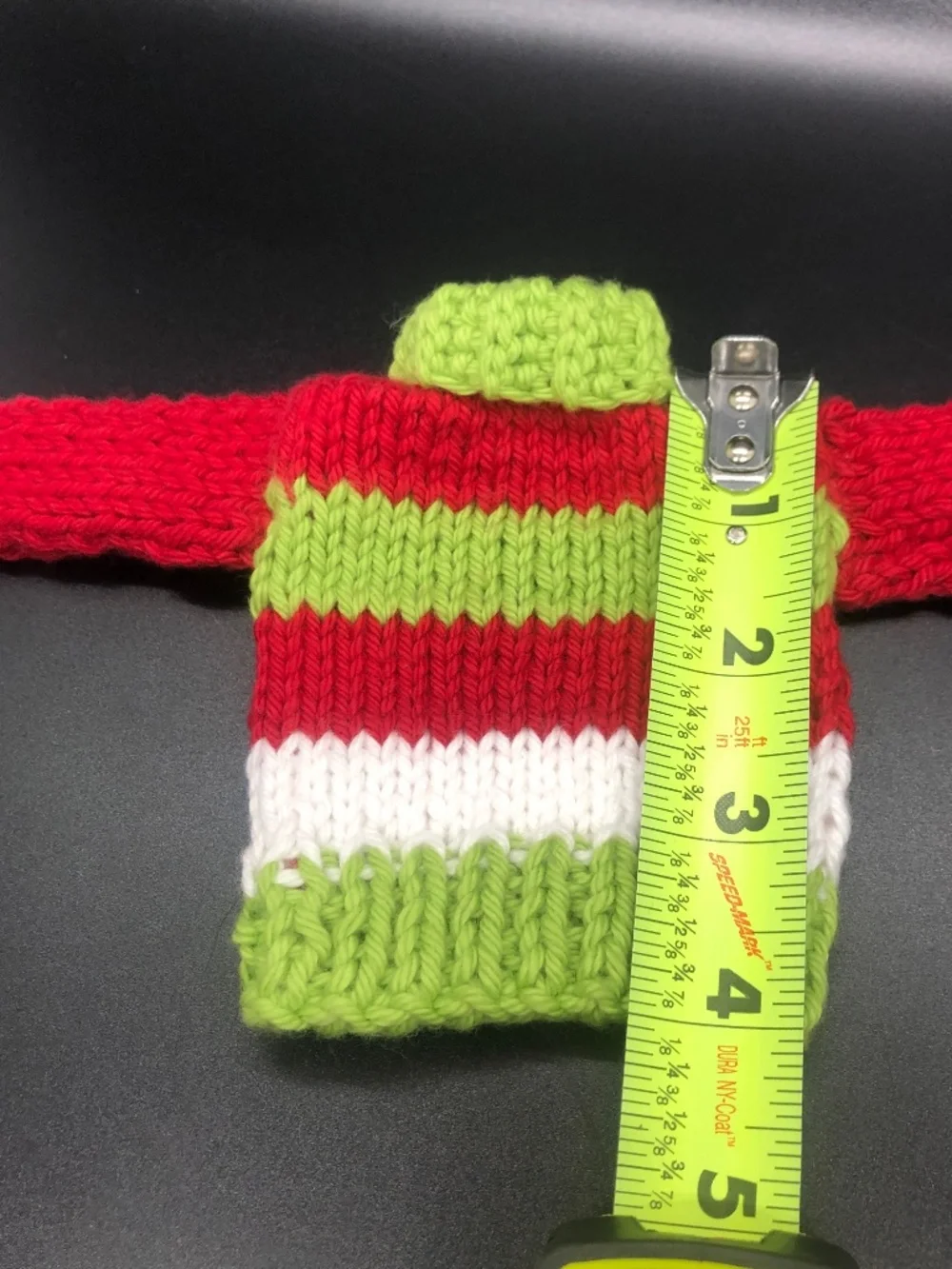 Hand Knit Mini Christmas Striped Sweater Ornament | Holiday Decor, Gift Topper